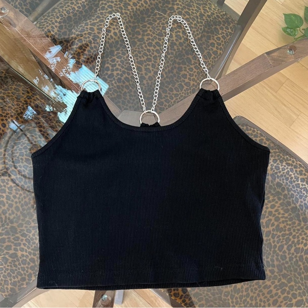 Chain strap crop top cami